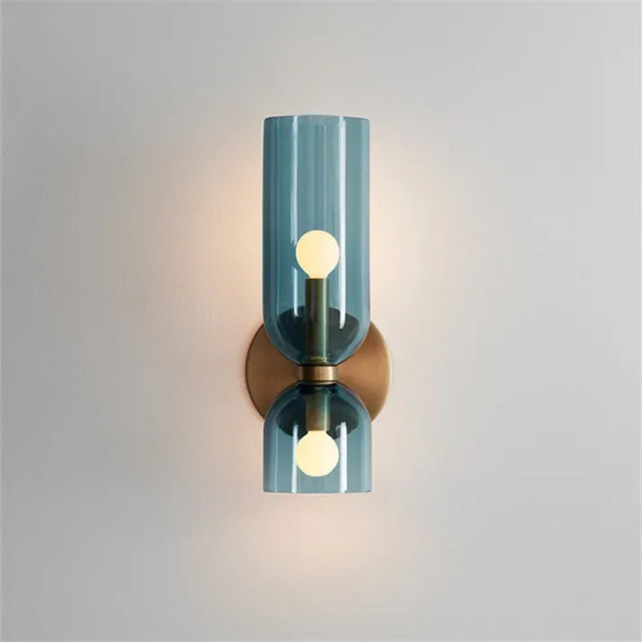 Wandlamp Glas Goud Dubbele Kap 35cm E14 Hal Woonkamer Slaapkamer Modern Stijlvol