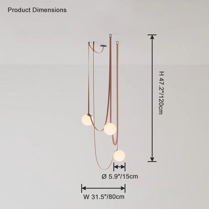 Hanglamp Leer Glas Bollen Luxe Verstelbaar Warm Wit Woonkamer Eetkamer