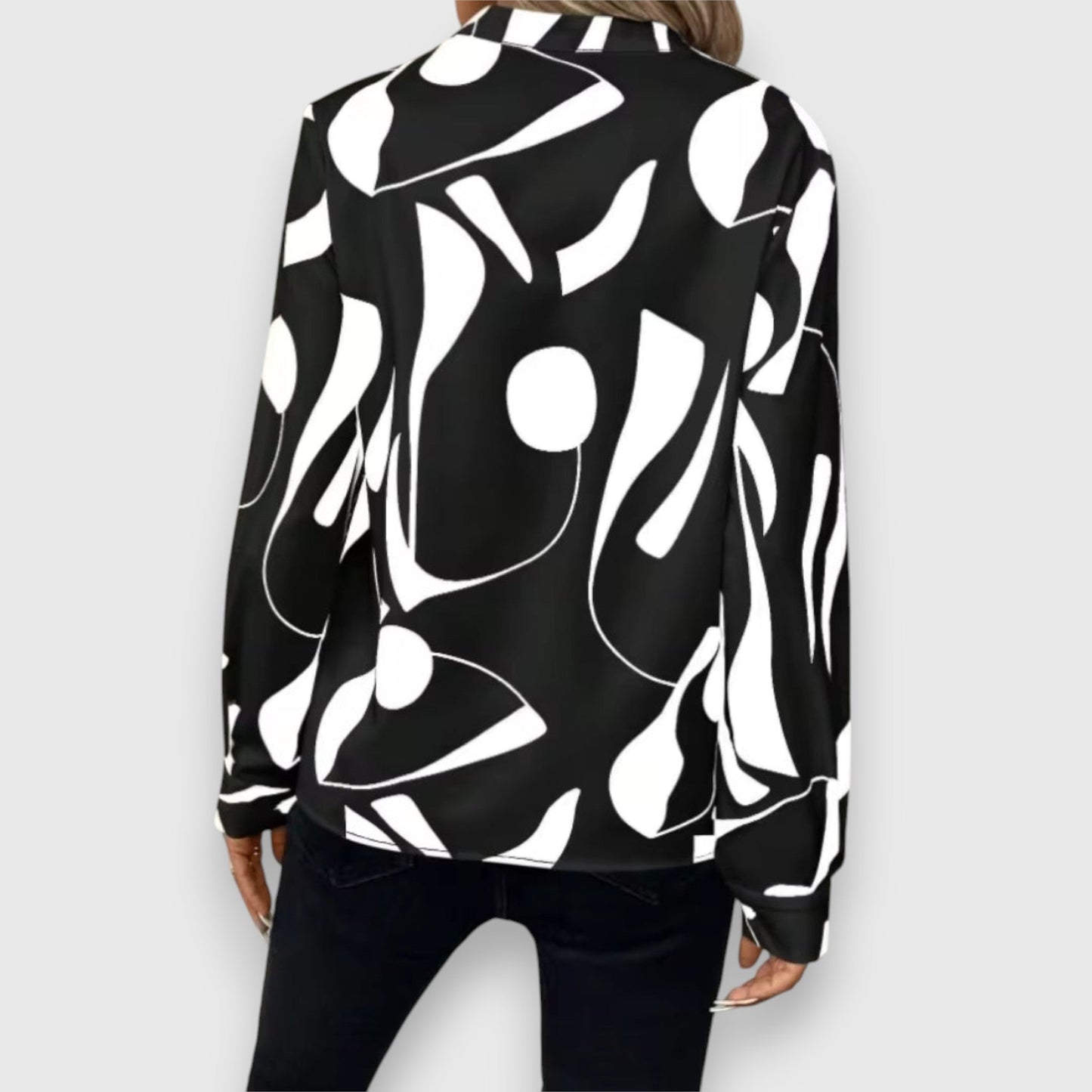 Dames Blouse Met Grafisch Patroon Comfortabele Pasvorm