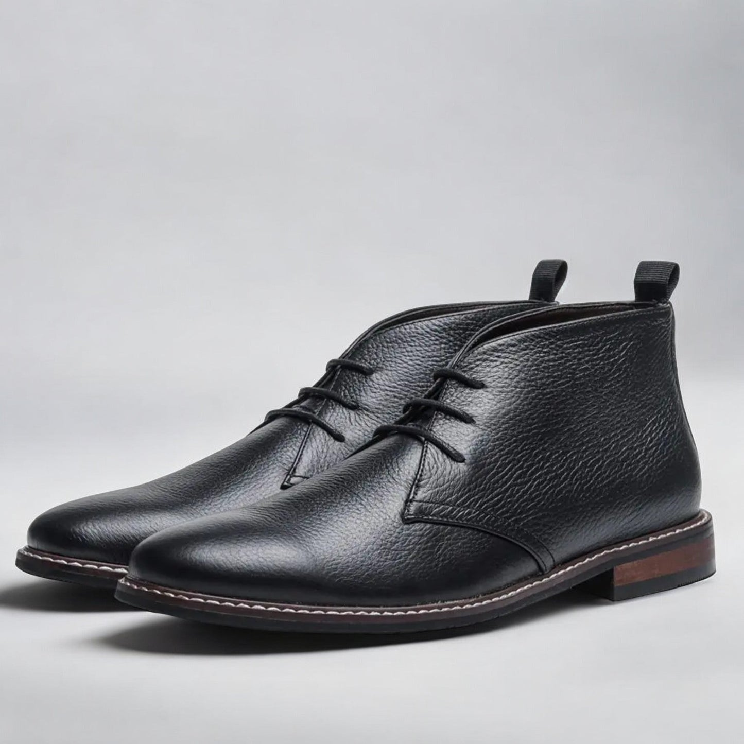 Bruine Lederen Desert Boots voor Heren Klassiek Model