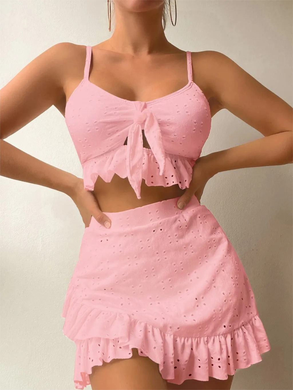 Vrouwelijk Ruffle Set Kant 2-Delig Jurk Broek