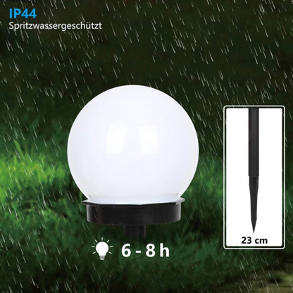 Waterdichte solar tuinlampen set van 3 met bolvormig design voor tuinpad, gazon en terras