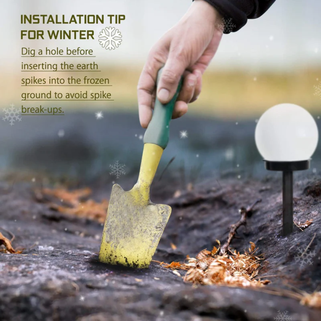 Waterdichte solar tuinlampen set van 3 met bolvormig design voor tuinpad, gazon en terras