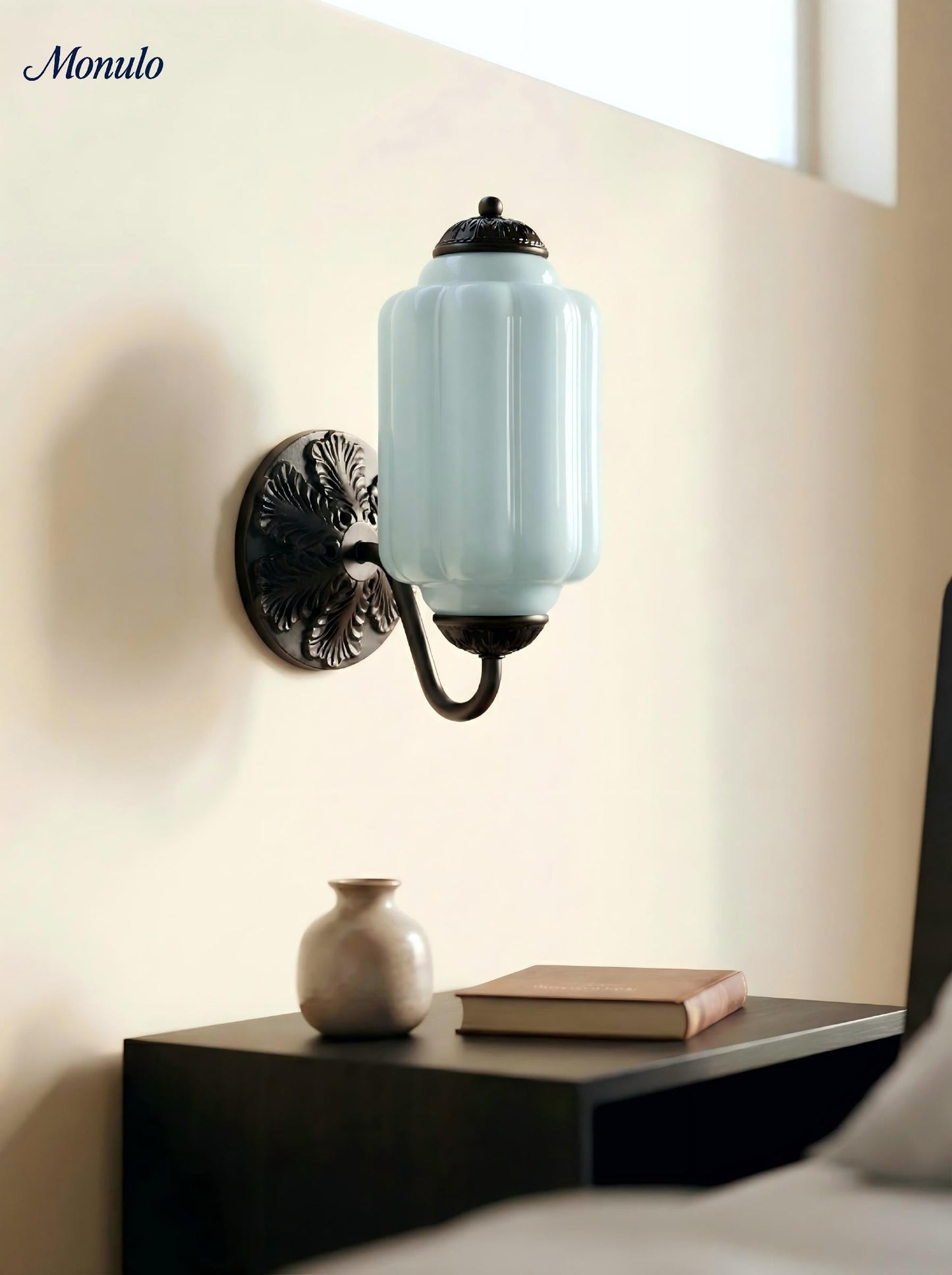 Melkglazen Wandlamp Eloise voor Hal en Slaapkamer | Vintage Wandverlichting met Melkwit Glas