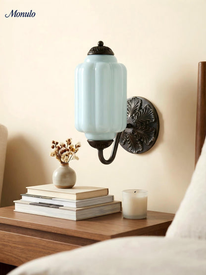 Melkglazen Wandlamp Eloise voor Hal en Slaapkamer | Vintage Wandverlichting met Melkwit Glas