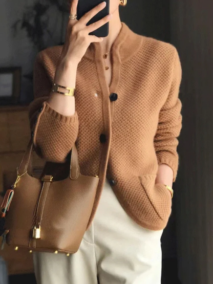 Gebreide Vesten met Hoge Kraag Elegante Look