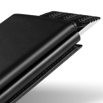 Portemonnee Leer Slim RFID Blokkering 14 Kaarten Aluminium Drukknop Handgemaakt Premium
