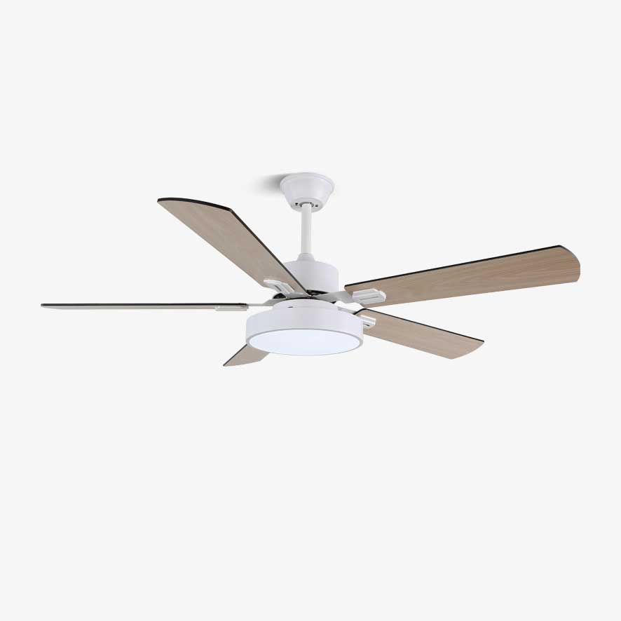 Moderne Plafondventilator met Houten Bladen & Geïntegreerde LED-Verlichting – Ø107 cm, Afstandsbediening, 6 Snelheden, Verstelbaar Vermogen
