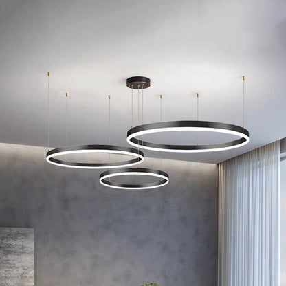 Hanglamp Ring Led Rond Metaal Zwart Goud Koffie Dimbaar Woonkamer Slaapkamer Eetkamer