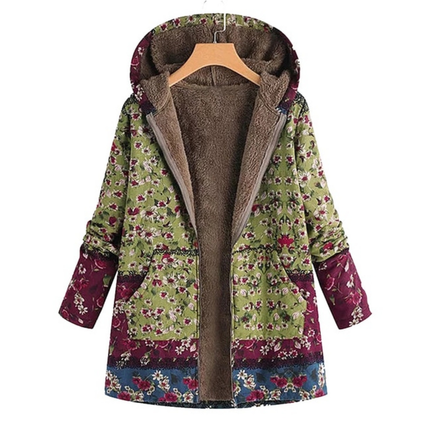 Damesjas Bloemenprint Warm en Comfortabel voor Herfst/Winter