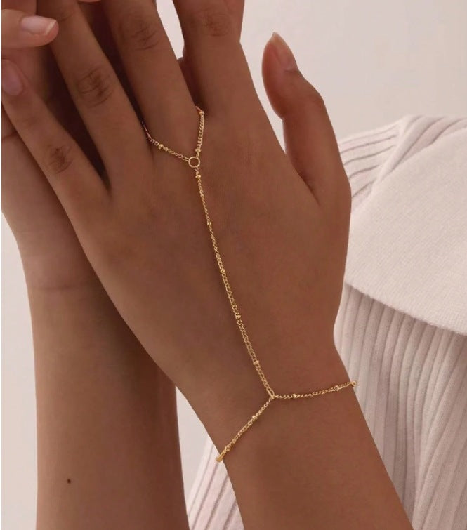 Dames Armband Zilver Fijne Schakels met Ring Elegant