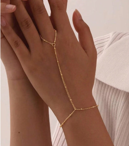 Dames Armband Zilver Fijne Schakels met Ring Elegant