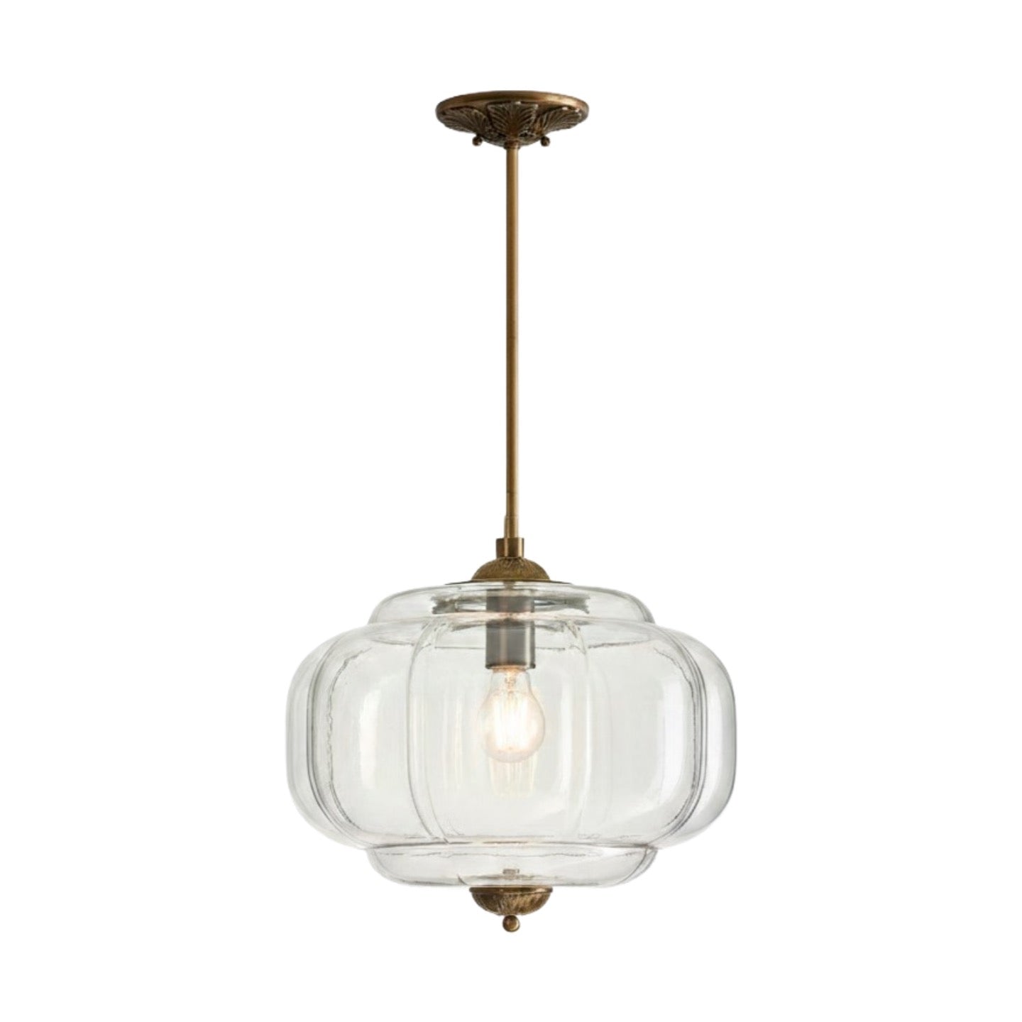 Vintage Melkglazen Hanglamp met Gegolfde Rand – Scandinavische Sfeerverlichting voor Keuken en Slaapkamer