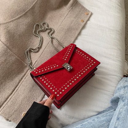 Dames Schoudertas Klein met Studs Trendy Glanzend Design