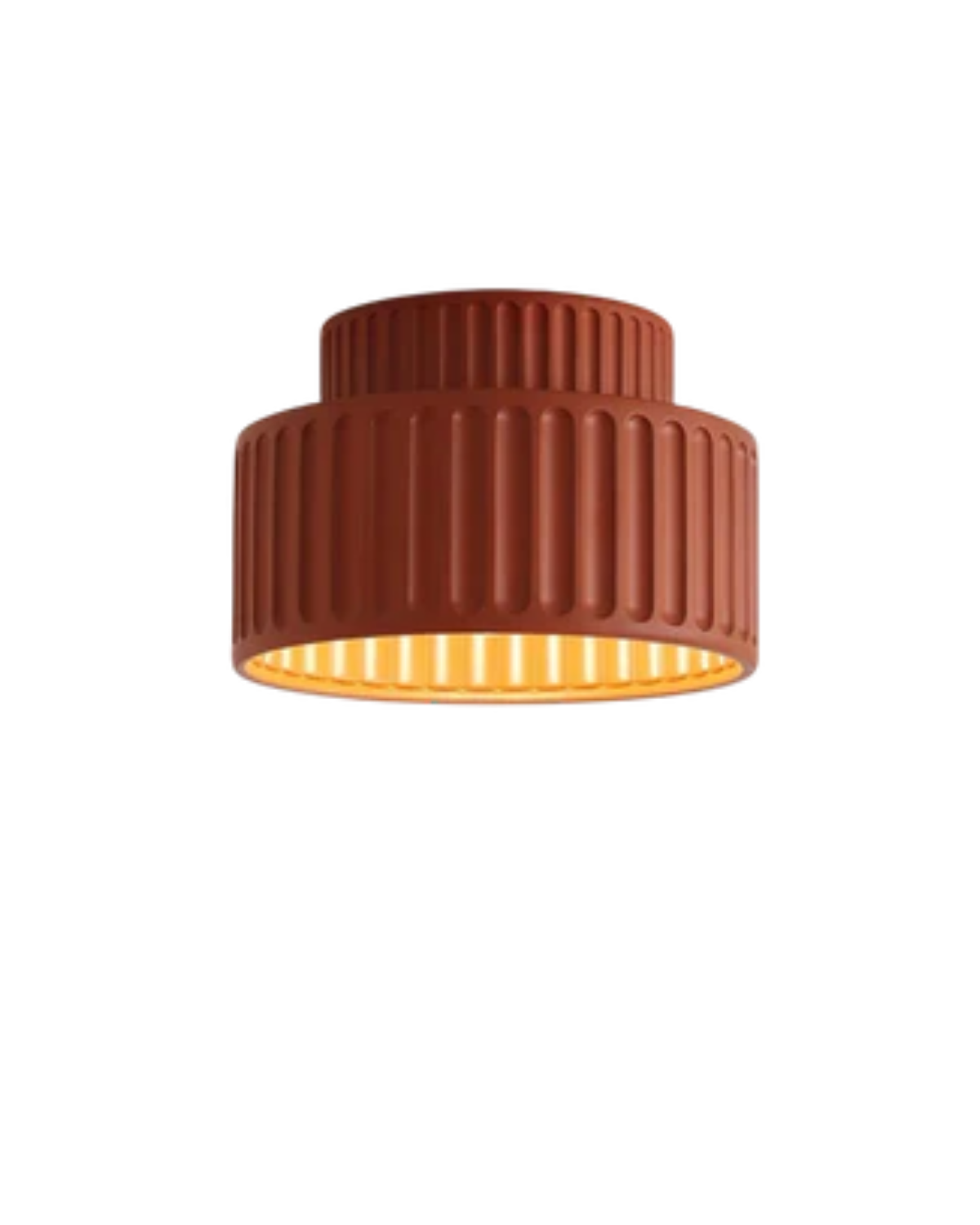 Geribde plafondlamp van hars met zachte sfeerverlichting