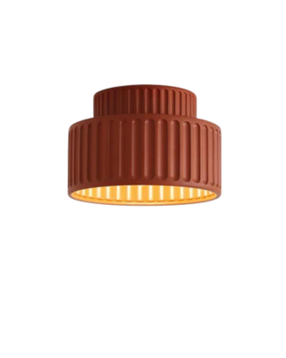 Geribde plafondlamp van hars met zachte sfeerverlichting