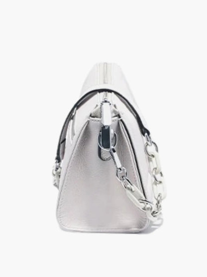 Leren Schoudertas voor Dames Wit Stijlvol Elegant