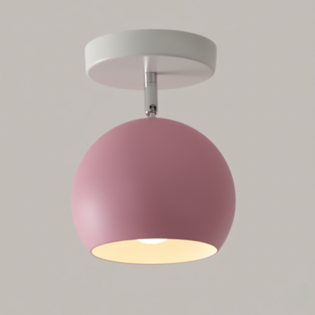 IJzeren Plafondlamp met Houtaccenten – Kleurrijk Design voor Gang en Woonkamer