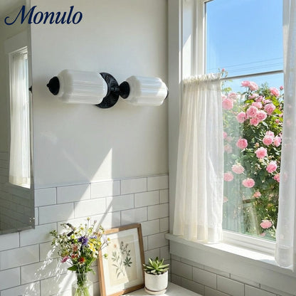 Eloise Vintage Scalloped Milk Glass Wall Sconce - Modern Accent Lighting for Bathroom and Bedroom