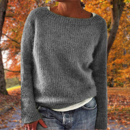 Dames Trui Gebreid Ronde Hals Boothals Warm