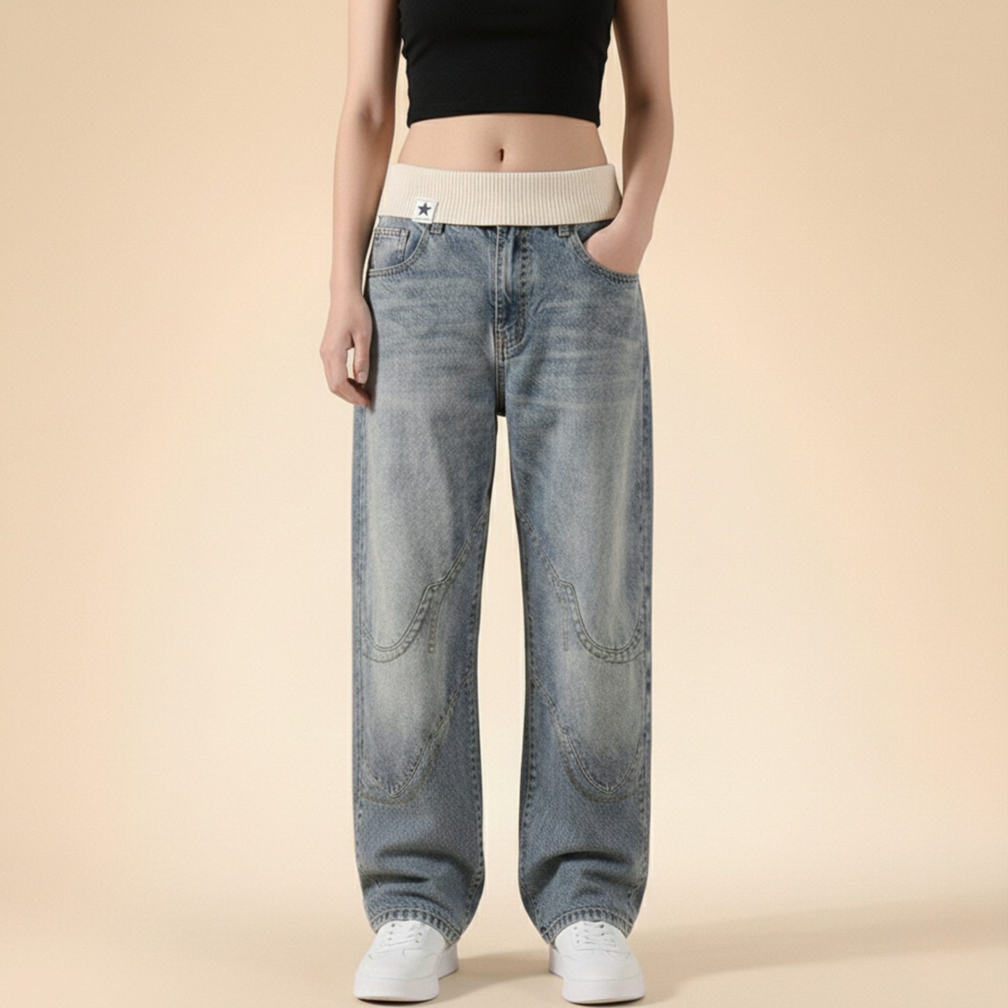 Vintage Baggy Jeans voor Dames High Waist