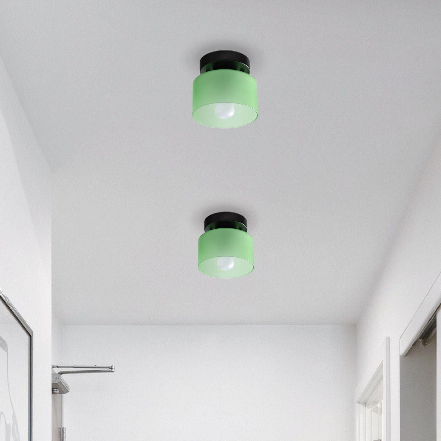 Plafondlamp Glas Retro E27/E26 Amber Keuken Hal Woonkamer Rond Design Sfeerverlichting Vintage Stijl