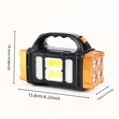 Nood Zaklamp 4-in-1 Zonne-energie Powerbank USB Oplaadbaar IP44 Waterdicht LED Geel Wit Camping Noodkit Emergency Draagbaar Compact