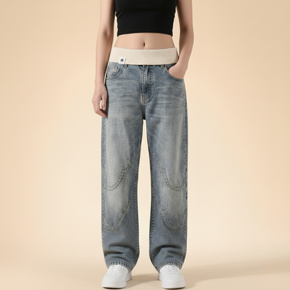 Vintage Baggy Jeans voor Dames Large Fit