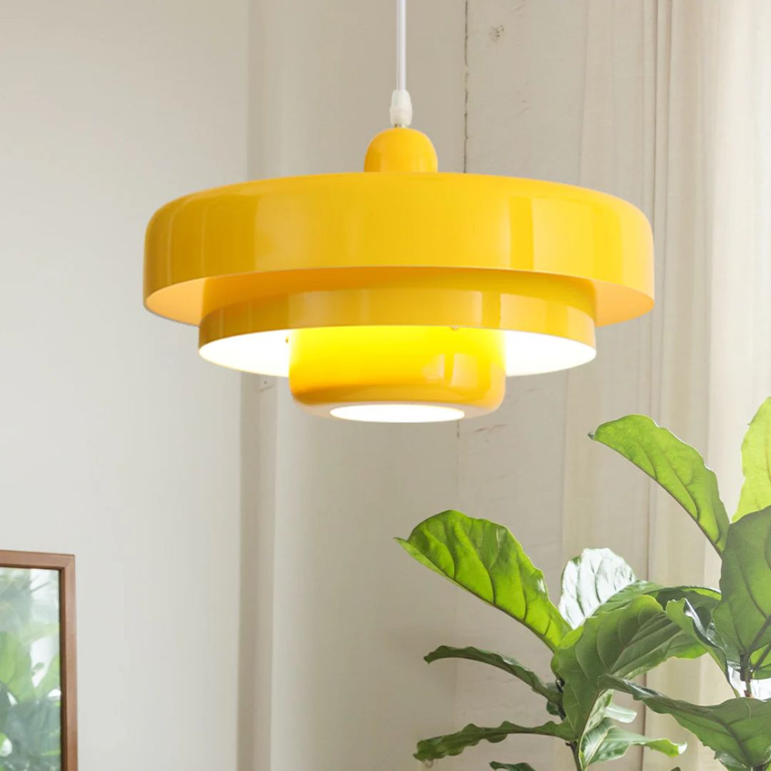 Hanglamp Metaal Gelaagd Ø35cm Oranje E27 Eettafel Woonkamer Retro Design Verlichting Industrieel Modern