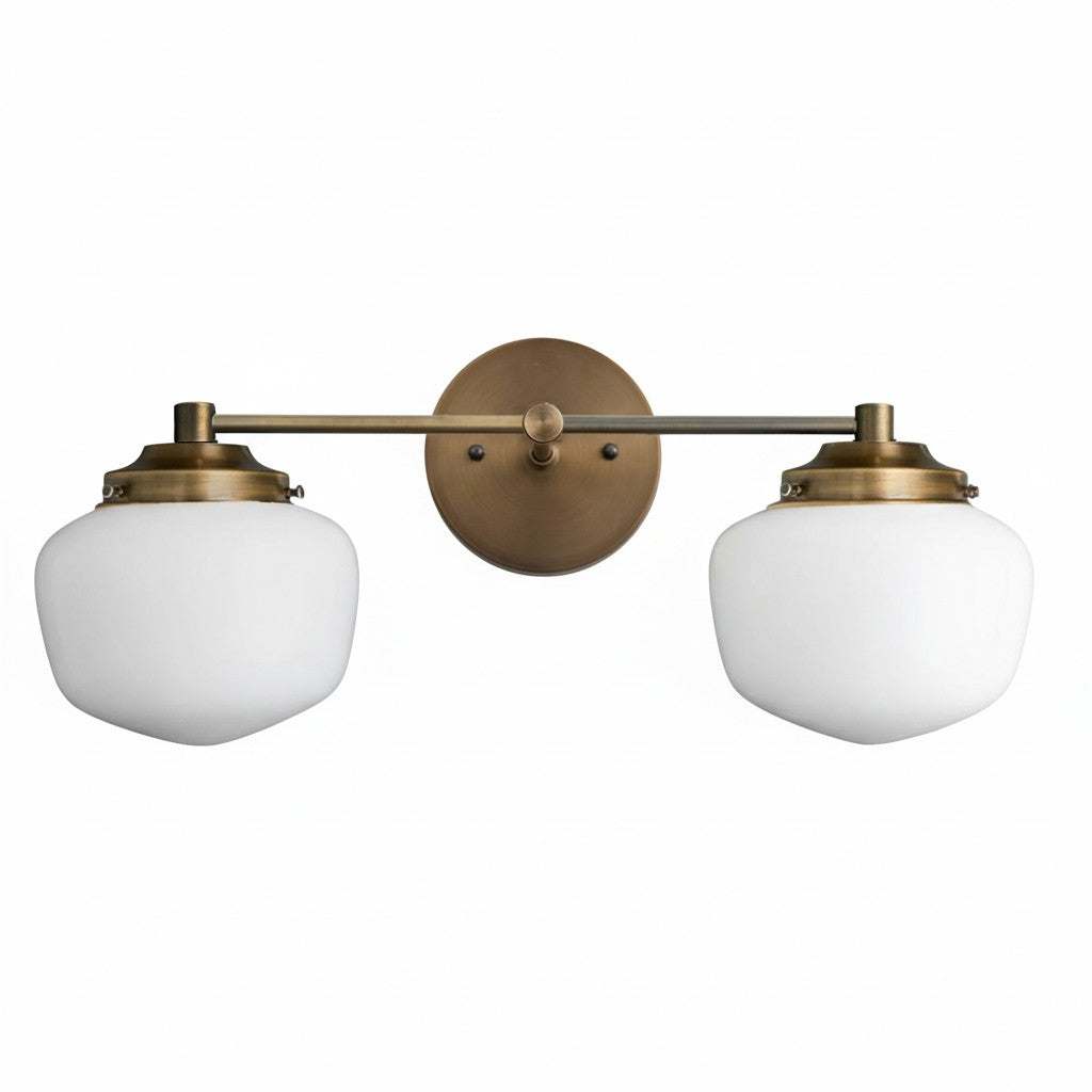 Globe Wandlamp Klassieke Badkamer Schoolhouse Verlichting Mat Opaal Glas voor Spiegel en Wastafel