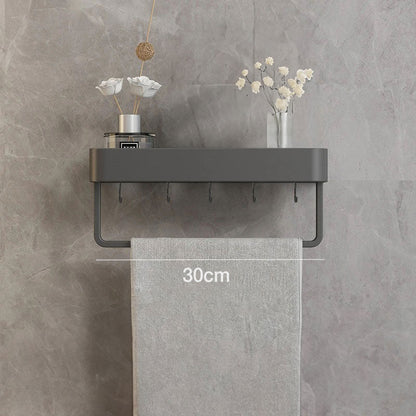 Wandrek Badkamer Metaal 30cm Grijs Wandplank Douche Shampoo Rek Opbergplank Muurrek Badkamer Accessoires Organizer