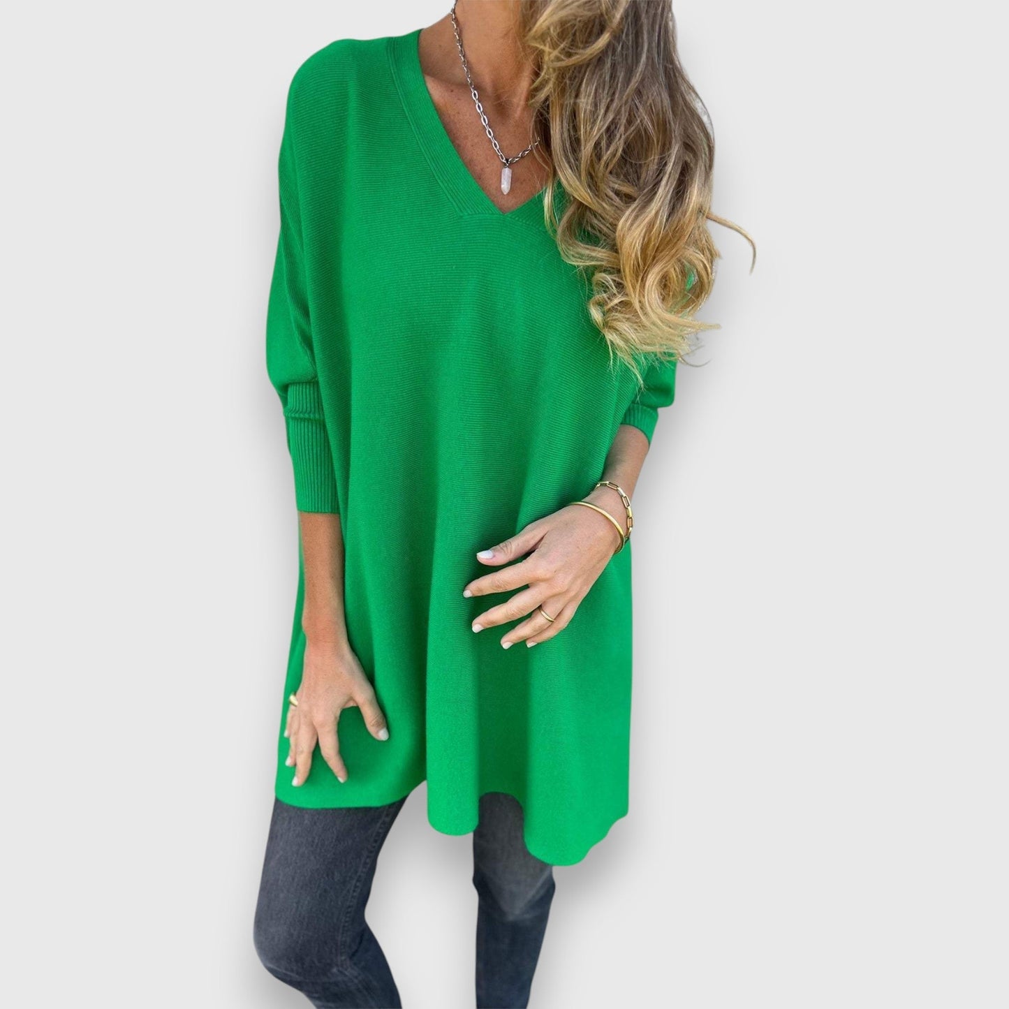 Dames Oversized V-hals Comfortabele Pasvorm