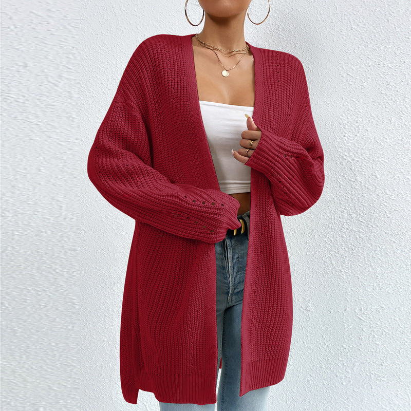 Dames Gebreide Vest Lang Model Warm en Stijlvol
