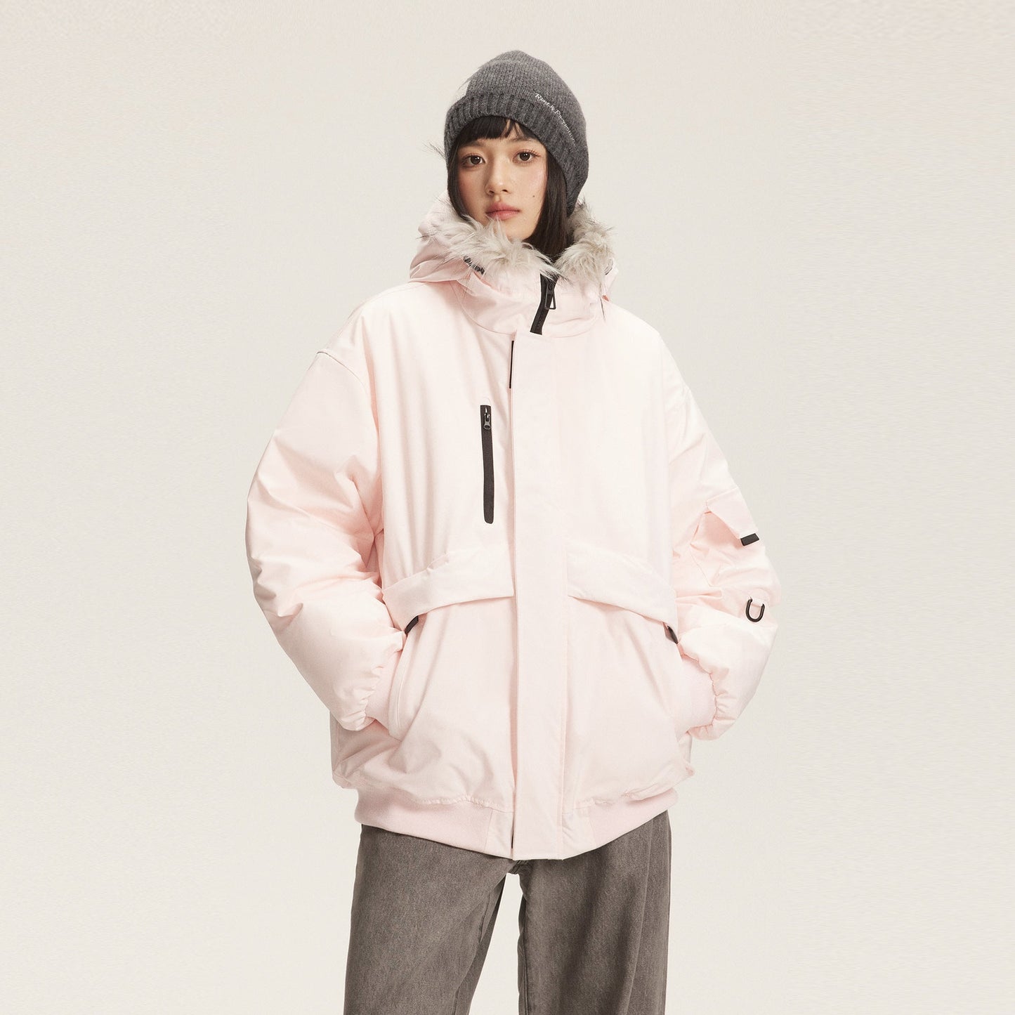 Dames Winterjas met Imitatiebontkraag Warm en Stijlvol