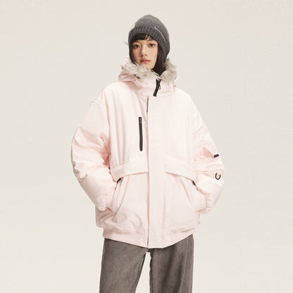Dames Winterjas met Imitatiebontkraag Warm en Stijlvol