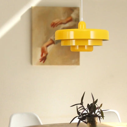 Hanglamp Metaal Gelaagd Ø35cm Oranje E27 Eettafel Woonkamer Retro Design Verlichting Industrieel Modern