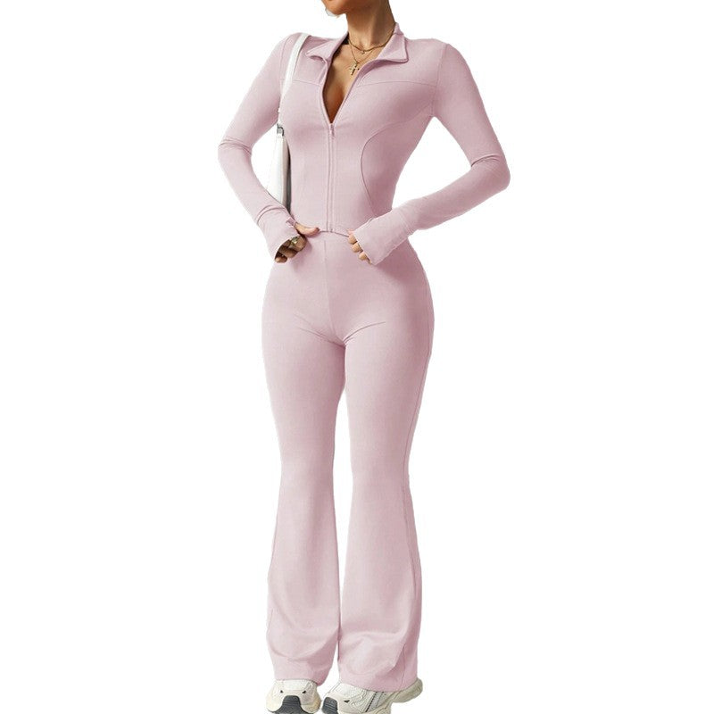 Dames Sportoutfit: Comfortabele 2-Delige Set met Rits Top en Jogbroek