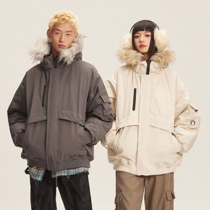 Dames Winterjas met Imitatiebontkraag Warm en Stijlvol