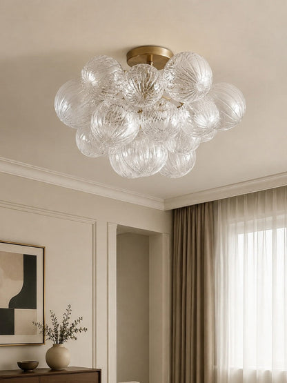 Geribbelde Glazen Plafondlamp Modern Laagbouw Ontwerp Slaapkamer Woonkamer Gang