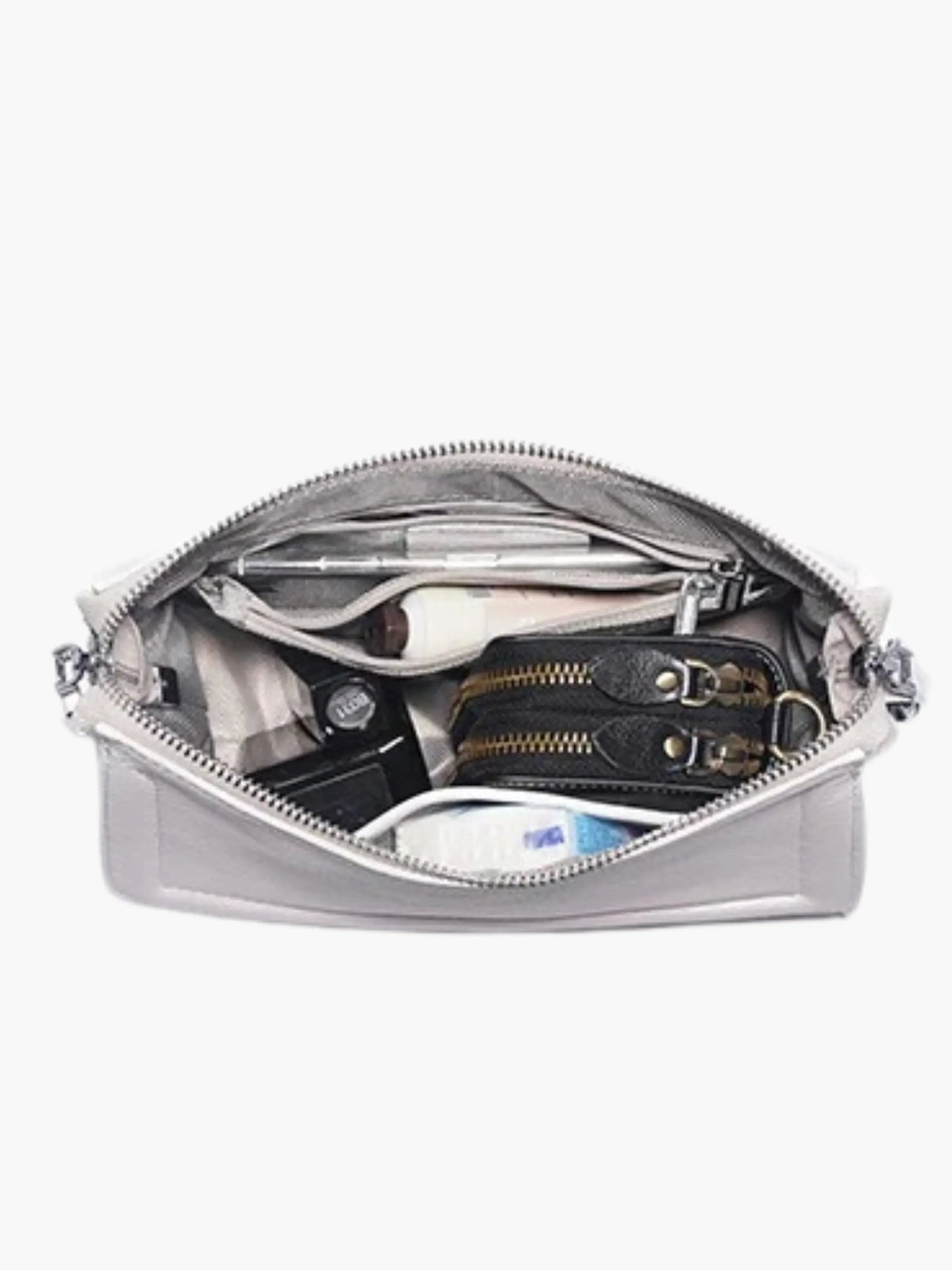 Leren Schoudertas voor Dames Wit Stijlvol Elegant