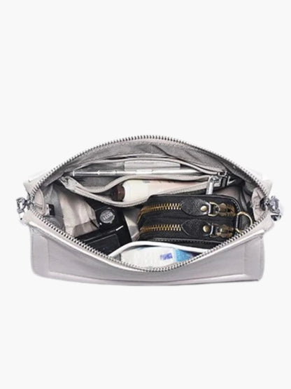Leren Schoudertas voor Dames Wit Stijlvol Elegant