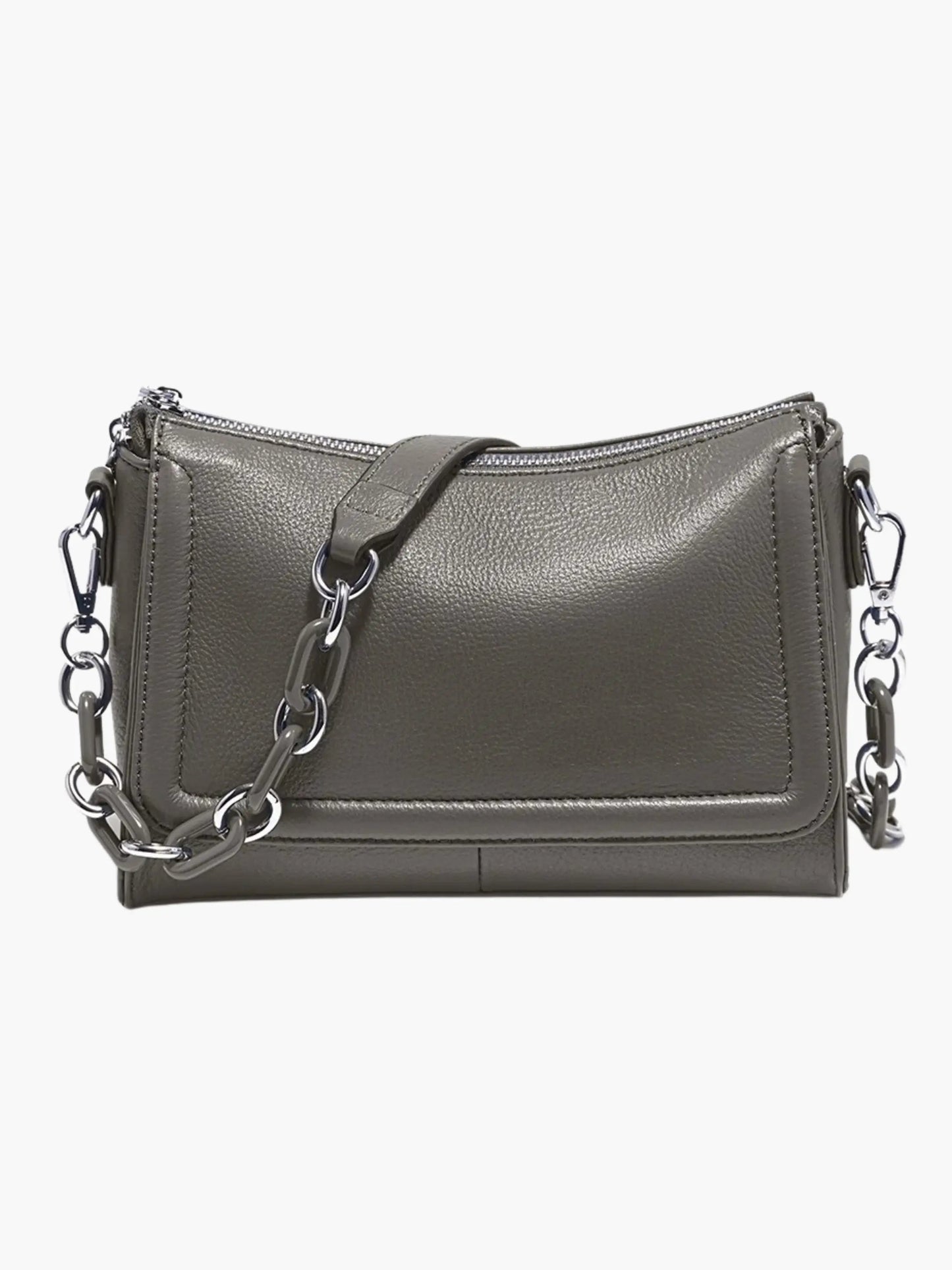 Leren Schoudertas voor Dames Wit Stijlvol Elegant