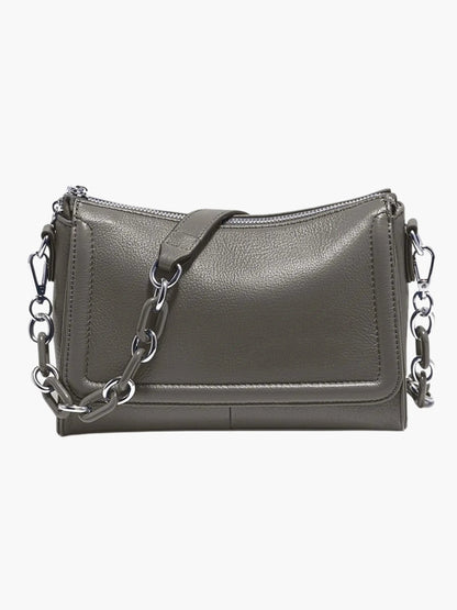 Leren Schoudertas voor Dames Wit Stijlvol Elegant