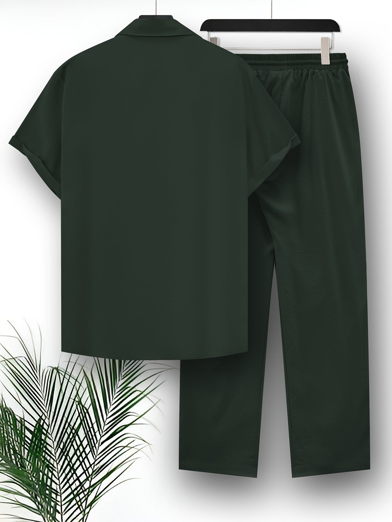 Korte Mouw Top en Broek Set Effen Kleur Zomer