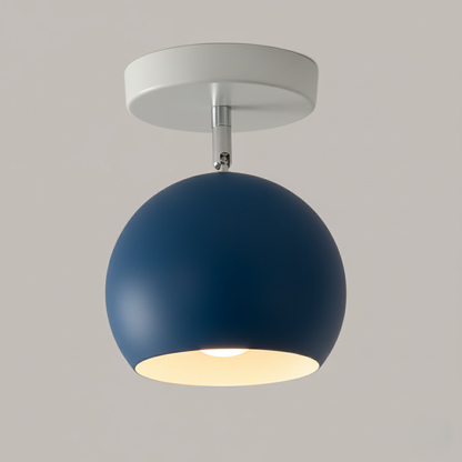 IJzeren Plafondlamp met Houtaccenten – Kleurrijk Design voor Gang en Woonkamer