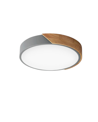 Moderne ronde plafondlamp met houtaccent en LED verlichting – minimalistische designlamp in 23 30 40 50 en 60 cm