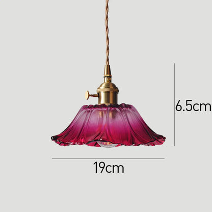 Cullivan Flower Hanglamp Glas Metaal Rood E27 Eettafel Verlichting Vintage Bloem Lamp Hal Sfeerverlichting