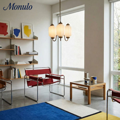 Vintage Melkglazen Hanglamp met Gegolfde Rand – Scandinavische Sfeerverlichting voor Keuken en Slaapkamer