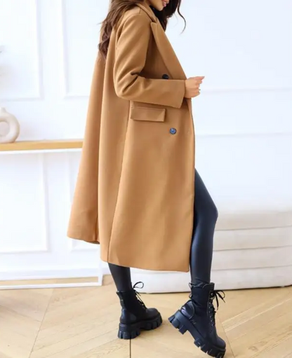 Dames Trenchcoat Lange Warme Herfst Winter Coat