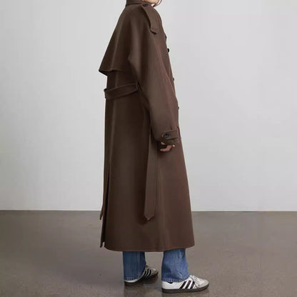 Dames Regenjas Lange Stijlvolle Trenchcoat Waterdicht